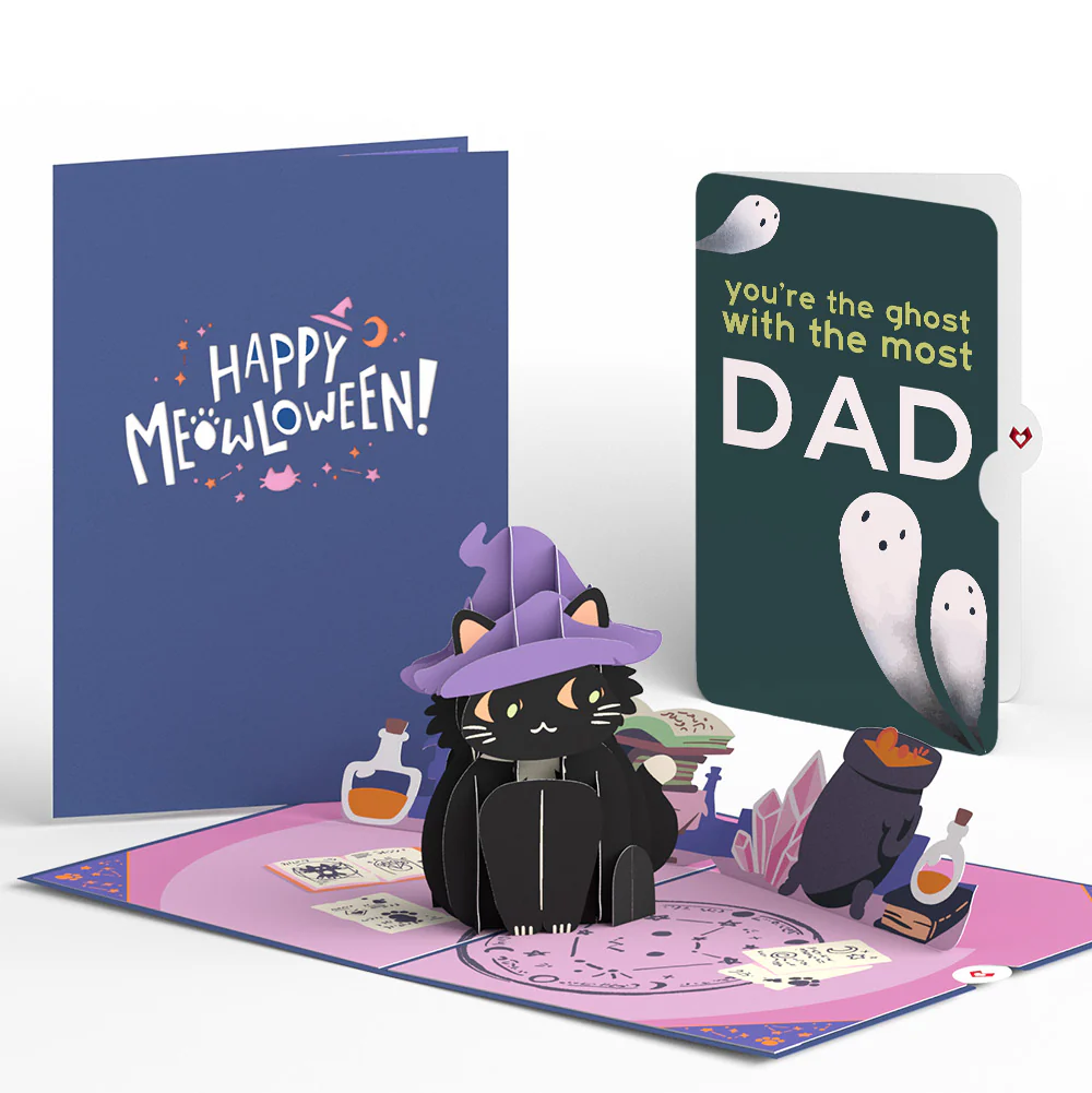 Halloween Cat Classic Pop-Up Card and Sentiment Set for Dad