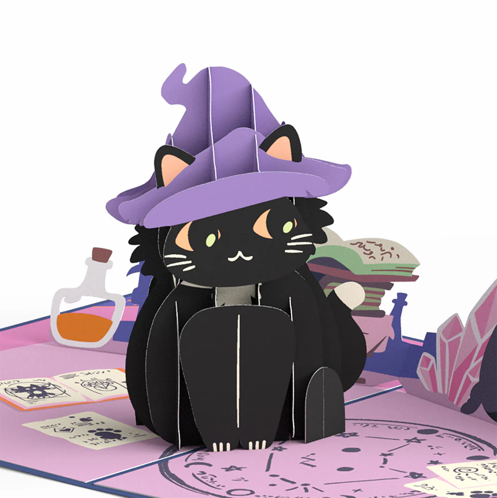 Halloween Cat Classic Pop-Up Card and Sentiment Set for Teacher - Image 3