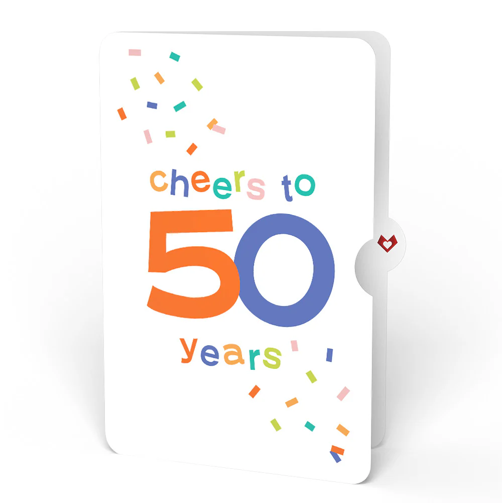 Happy Birthday Confetti Cake Music and Lights Pop-Up Card and Cheers to 50th Years Sentiment Set - Image 4