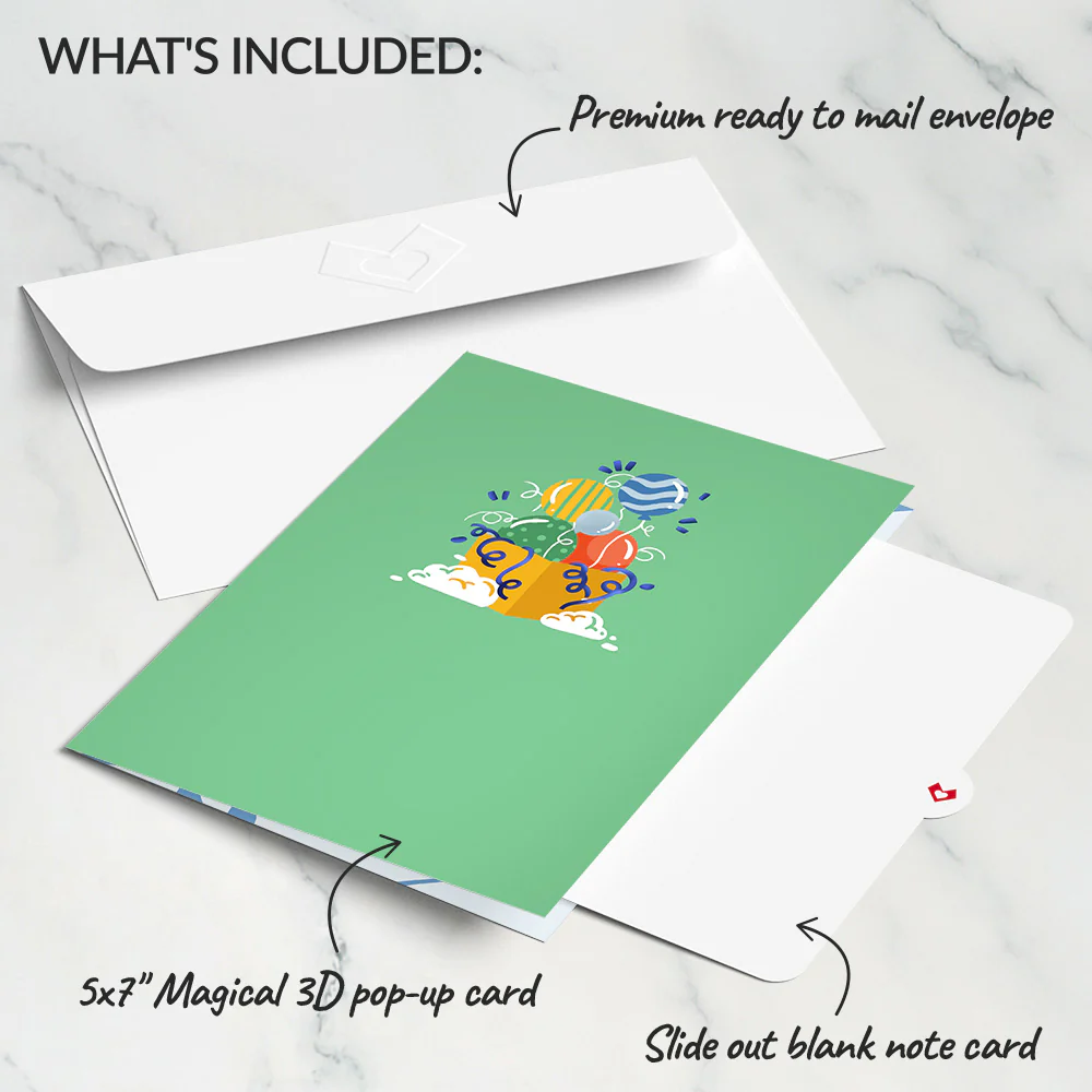 Happy Birthday Balloons Music and Lights Pop-Up Card - Image 6