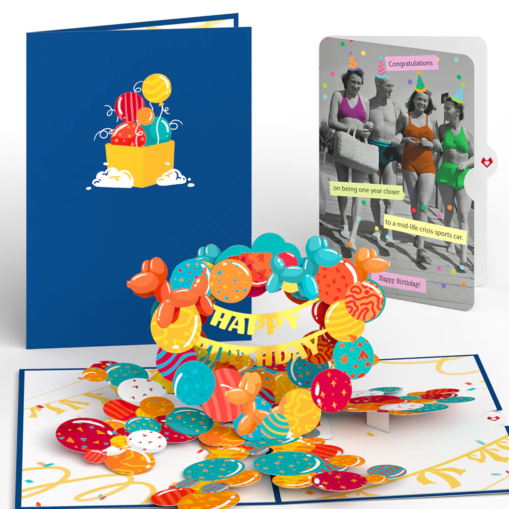 Happy Birthday Banner and Balloons Pop-Up Card and Sentiment Set