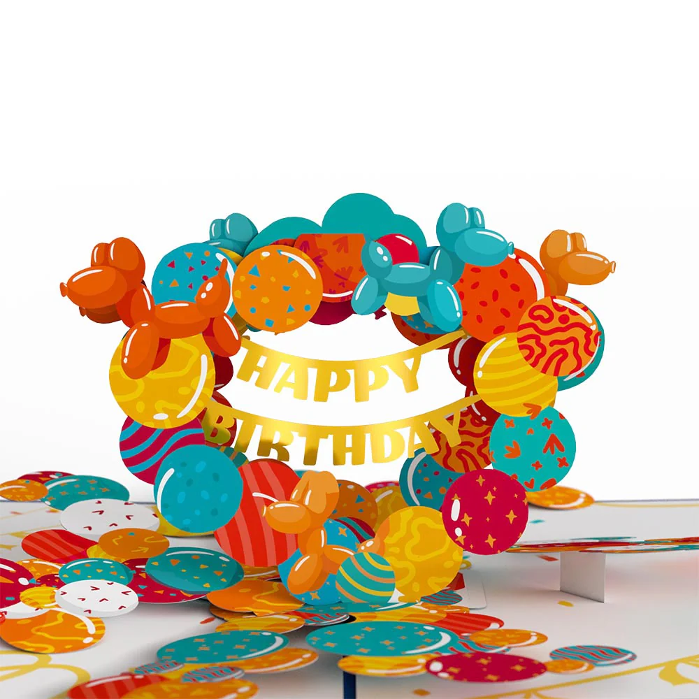 Happy Birthday Banner and Balloons Pop-Up Card and Survive Another Year of Adulting Sentiment Set - Image 3