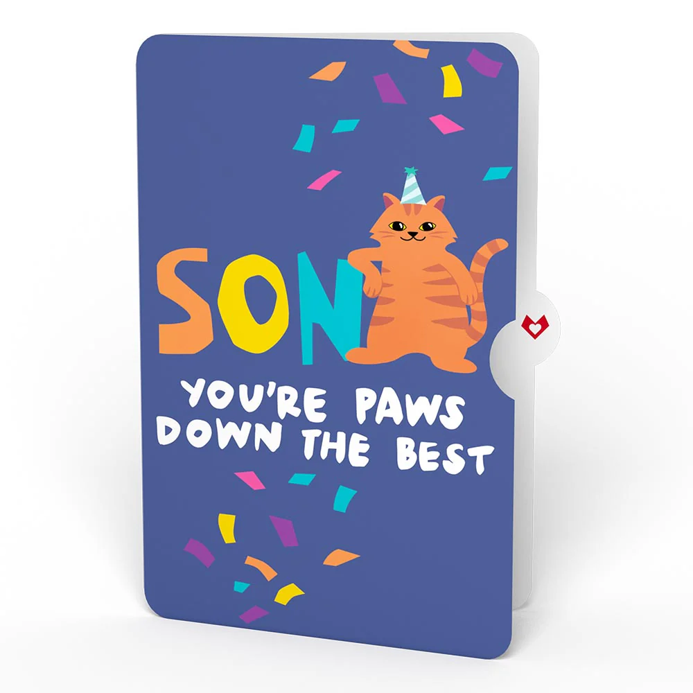 Happy Birthday Cats Pop-Up Card and Sentiment Set for Son - Image 4