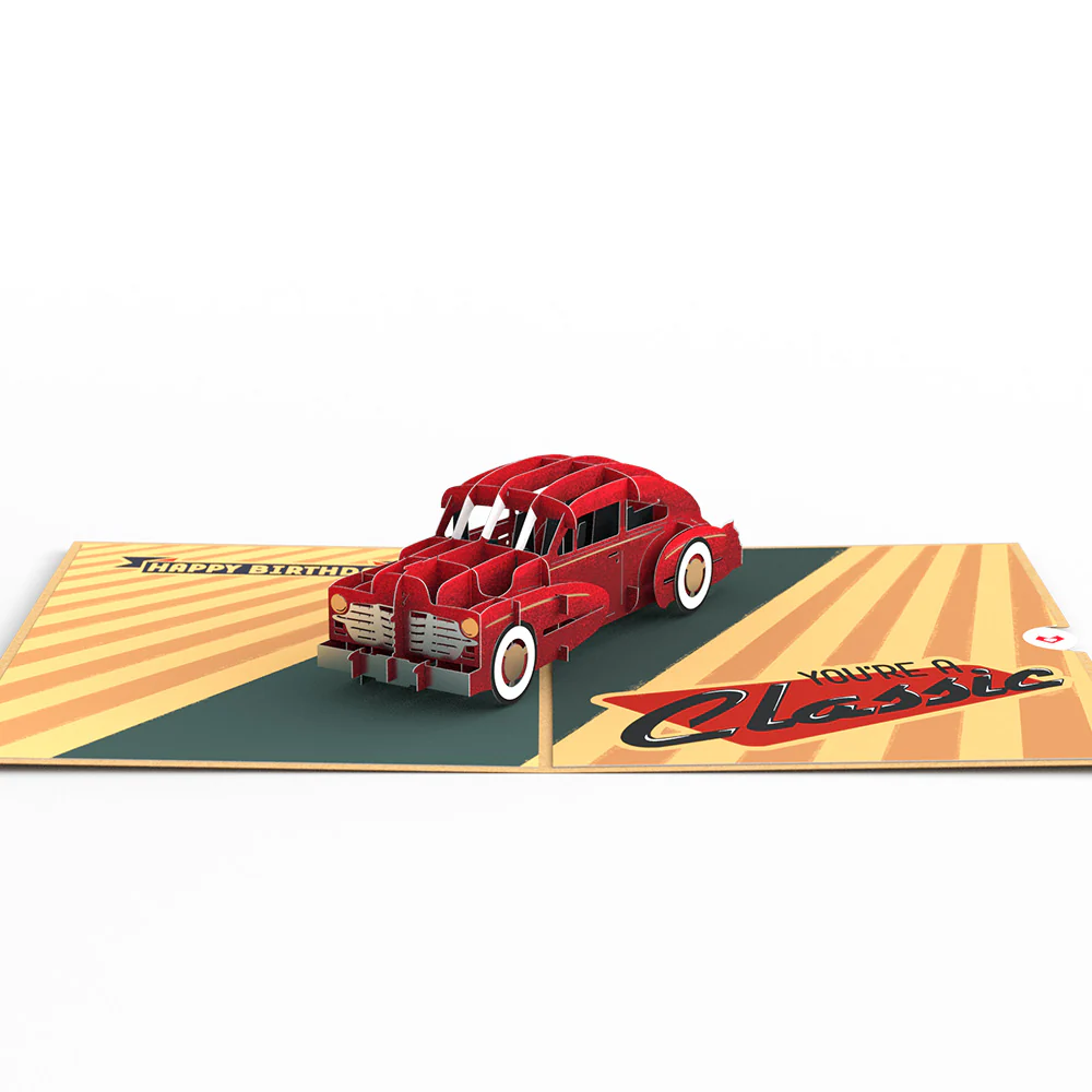Happy Birthday Classic Car Pop-Up Card - Image 5