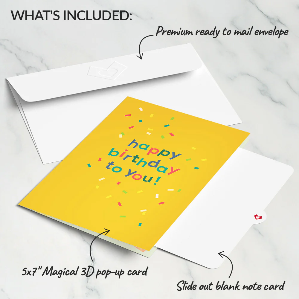 Happy Birthday Confetti Cake Music and Lights Pop-Up Card - Image 6