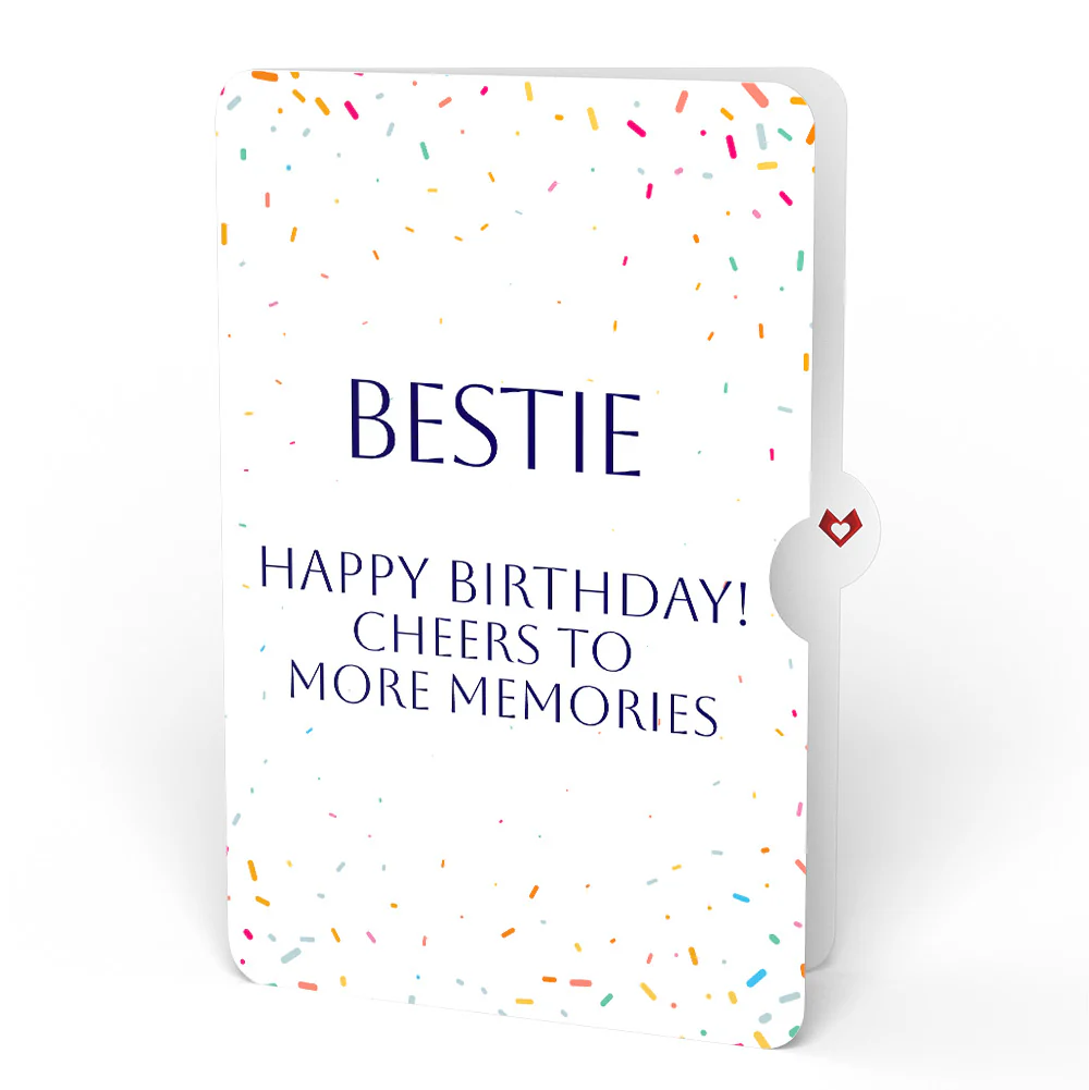 Happy Birthday Confetti Cake Music and Lights Pop-Up Card and Sentiment Set for Bestie - Image 4