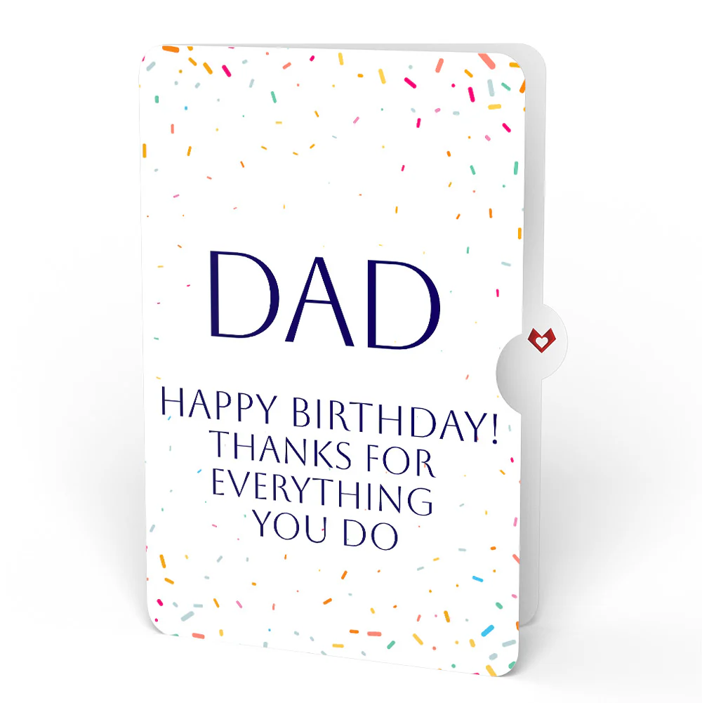 Happy Birthday Confetti Cake Music and Lights Pop-Up Card and Sentiment Set for Dad - Image 4