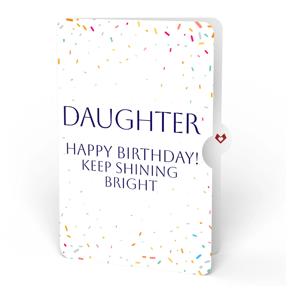 Happy Birthday Confetti Cake Music and Lights Pop-Up Card and Sentiment Set for Daughter - Image 4