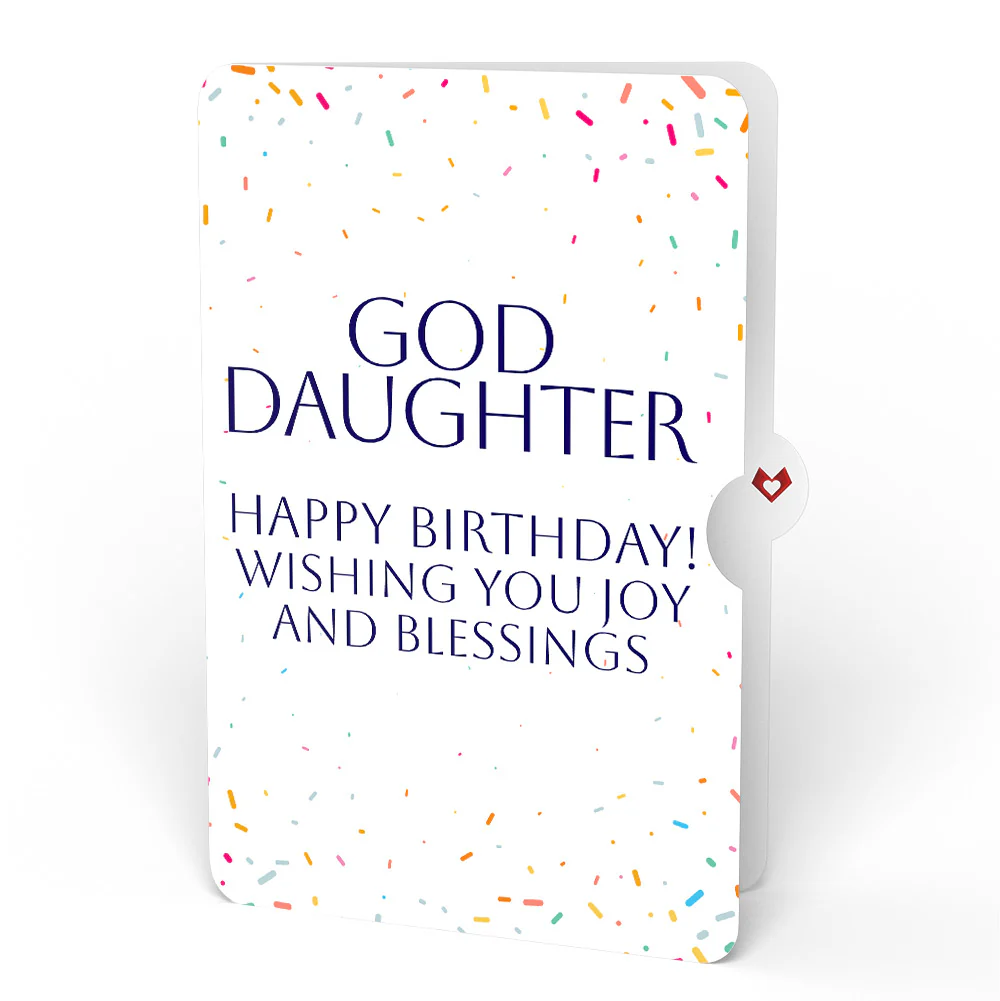 Happy Birthday Confetti Cake Music and Lights Pop-Up Card and Sentiment Set for Goddaughter - Image 4