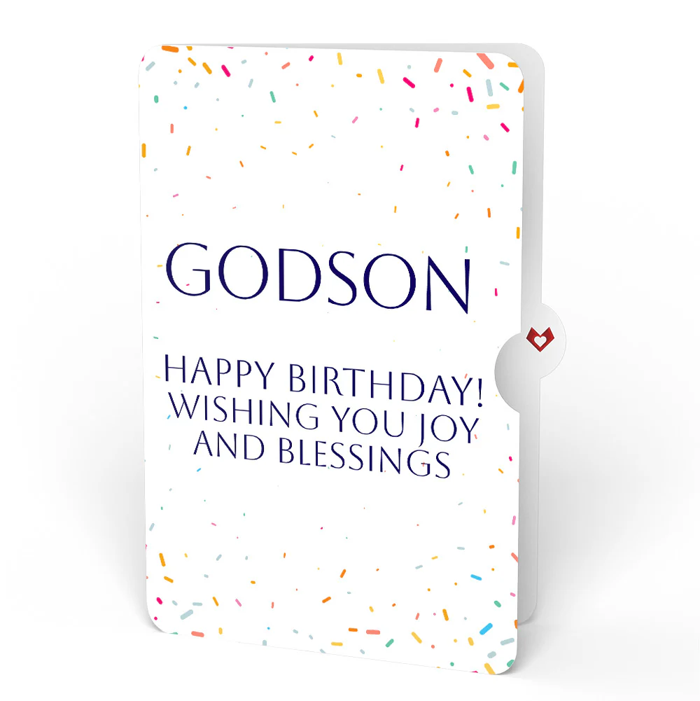 Happy Birthday Confetti Cake Music and Lights Pop-Up Card and Sentiment Set for Godson - Image 4