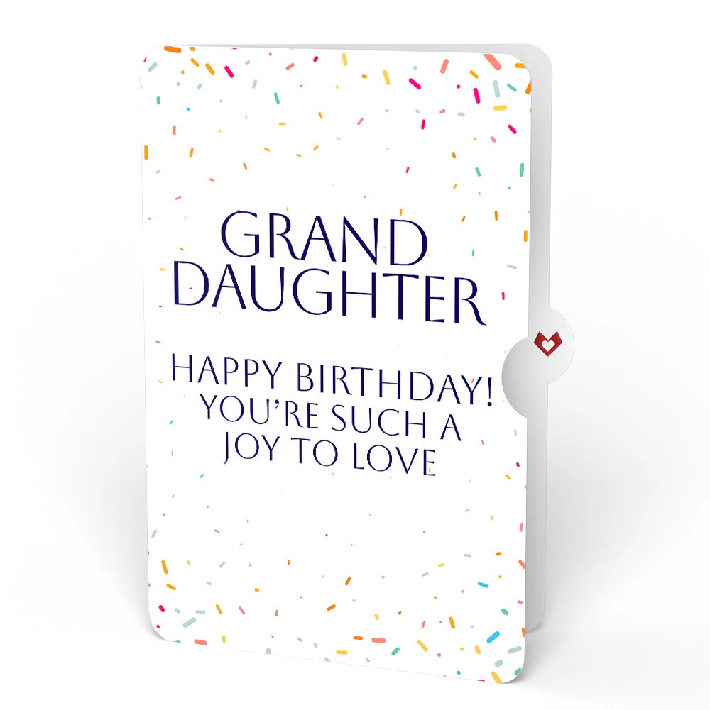 Happy Birthday Confetti Cake Music and Lights Pop-Up Card and Sentiment Set for Granddaughter - Image 4