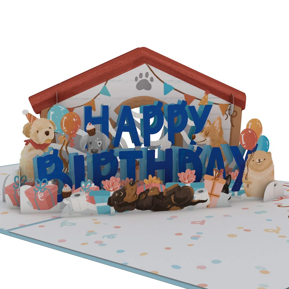 Happy Birthday Dogs Pop-Up Card and Sentiment Set for Son - Image 3