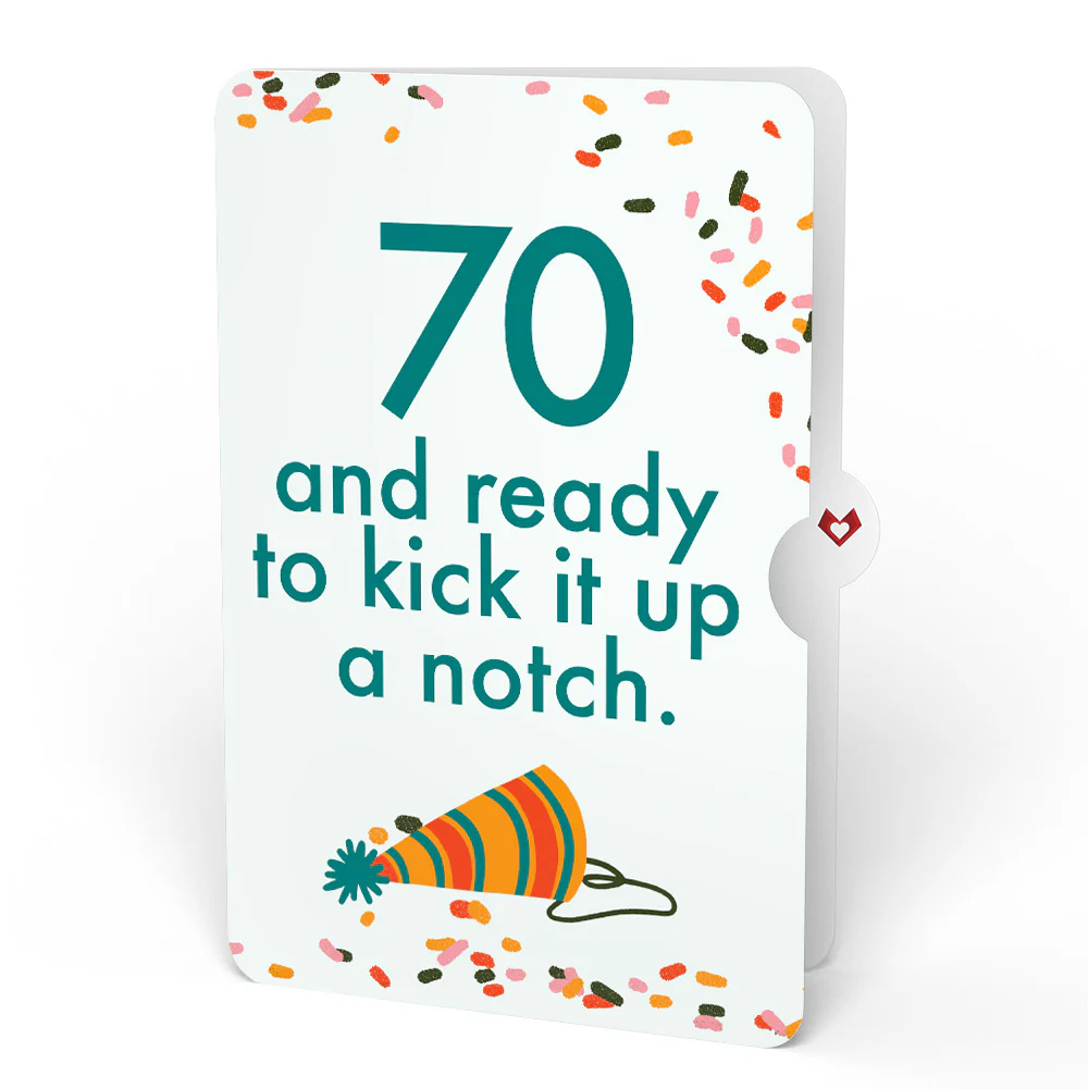 Happy Birthday Hot Stuff Pop-Up Card and 70th Kick It Up Sentiment Set - Image 4