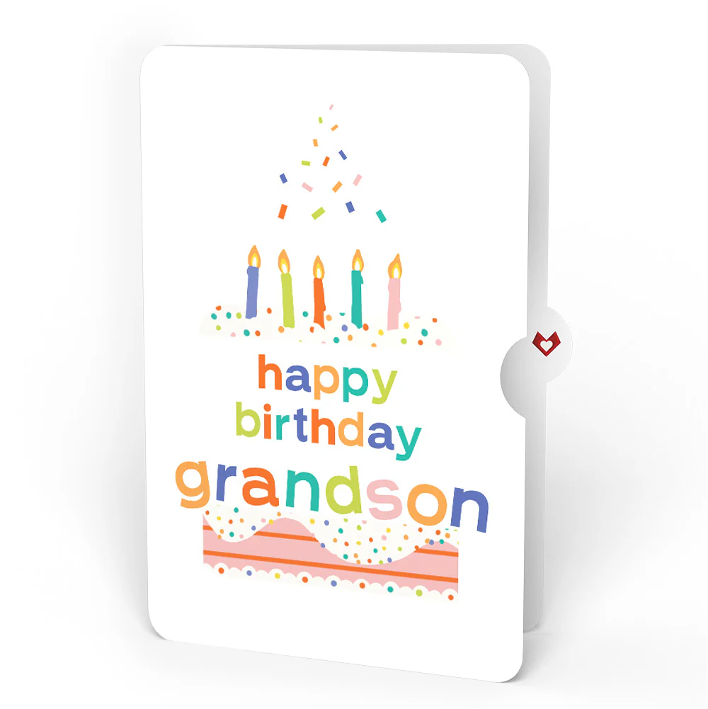 Happy Birthday to You! Confetti Cake Pop-Up Card and Sentiment Set for Grandson - Image 4