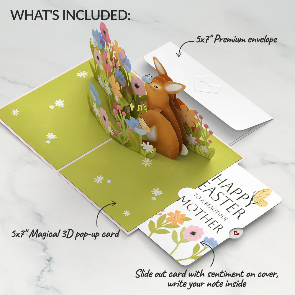 Happy Easter Bunny Amid the Blossoms Pop-Up Card and Sentiment Set for Mom - Image 2