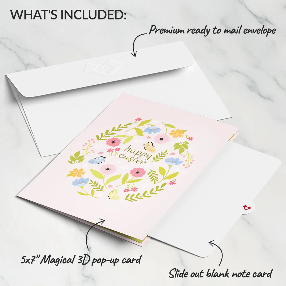 Happy Easter Bunny Amid the Blossoms Pop-Up Card - Image 5