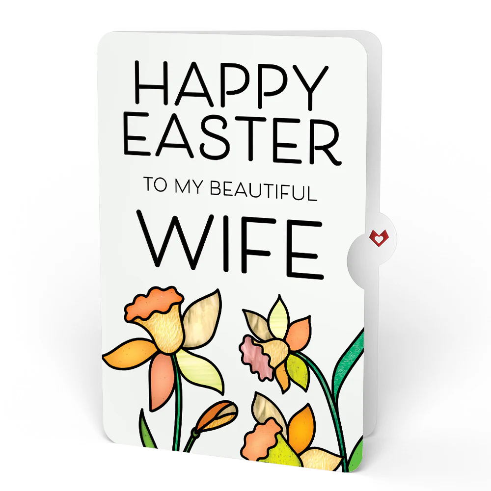 Happy Easter Daffodil Easter Suncatcher Card and Sentiment Set for Wife - Image 4