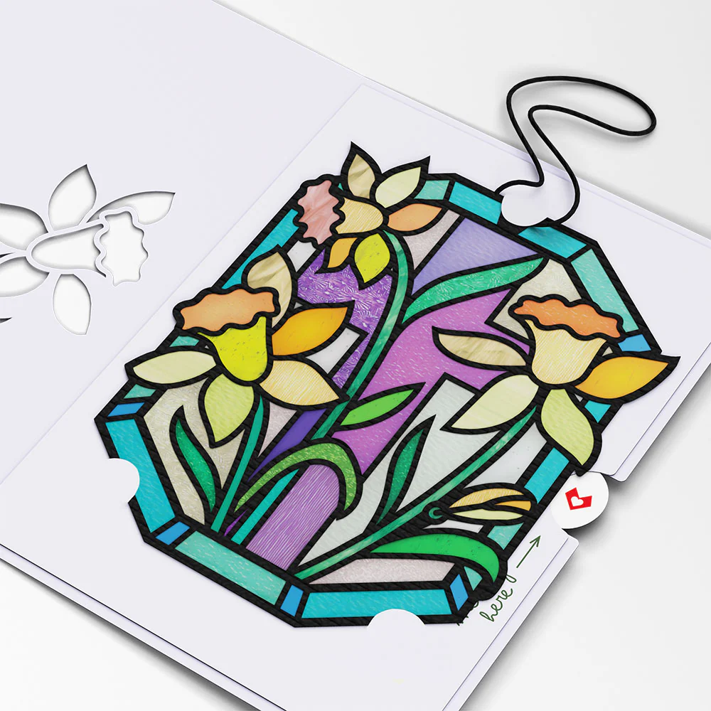 Happy Easter Daffodil Suncatcher Card - Image 4