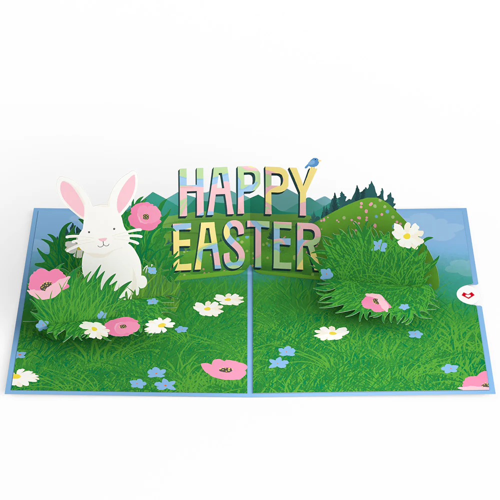 Happy Easter Spring Meadow Pop-Up Card - Image 3