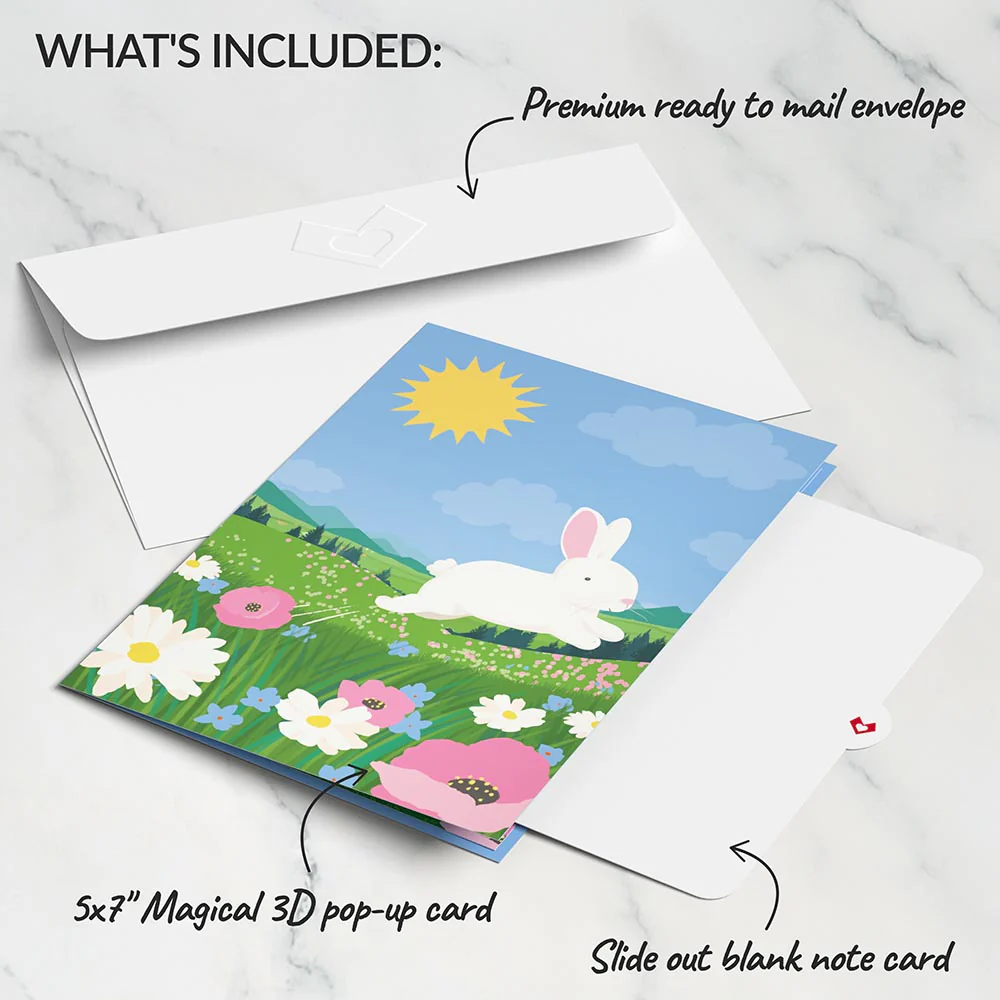 Happy Easter Spring Meadow Pop-Up Card - Image 5