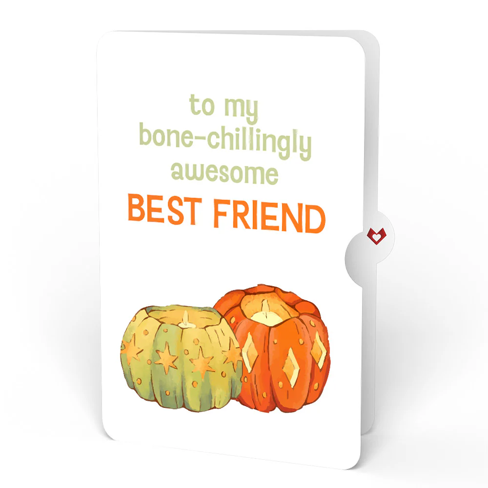Happy Halloween Pumpkin Light-Up Pop-Up Card and Sentiment Set for Bestie - Image 4