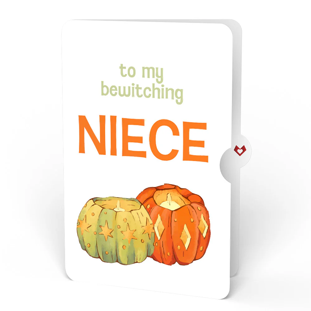 Happy Halloween Pumpkin Light-Up Pop-Up Card and Sentiment Set for Niece - Image 4