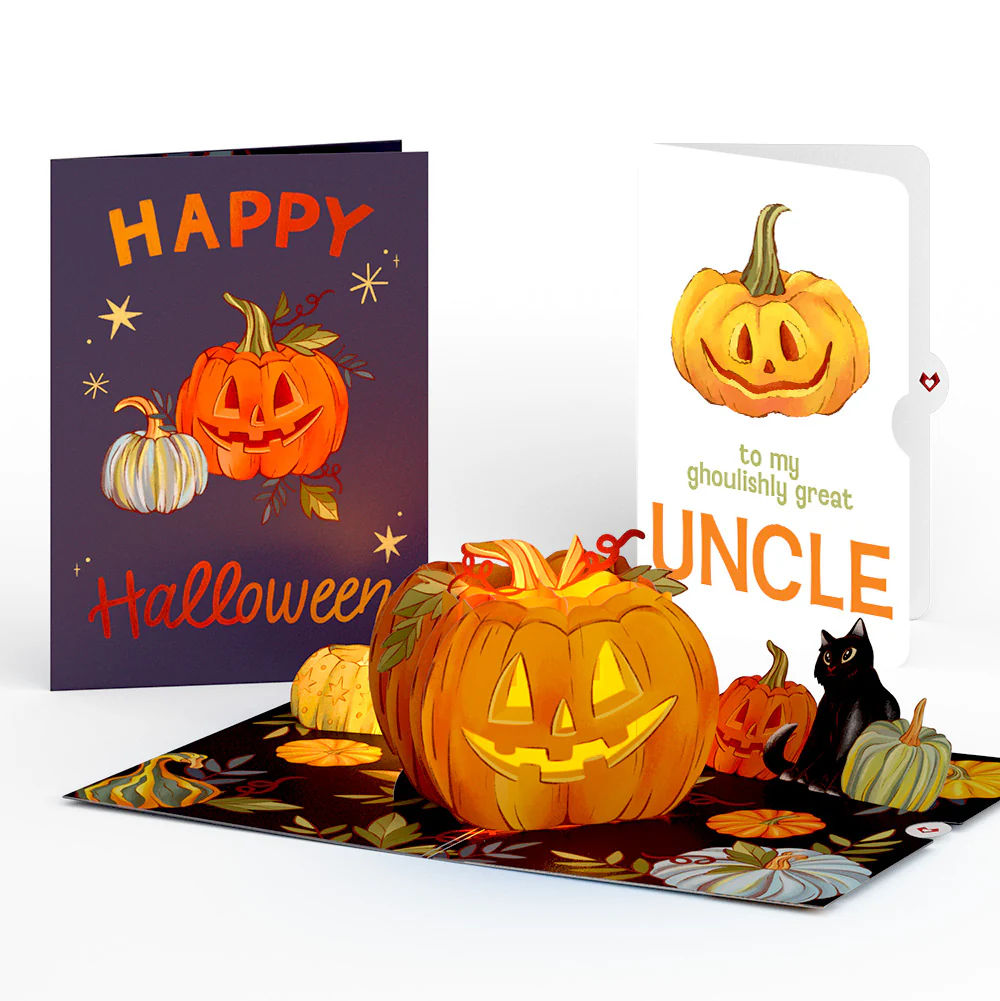 Happy Halloween Pumpkin Light-Up Pop-Up Card and Sentiment Set for Uncle