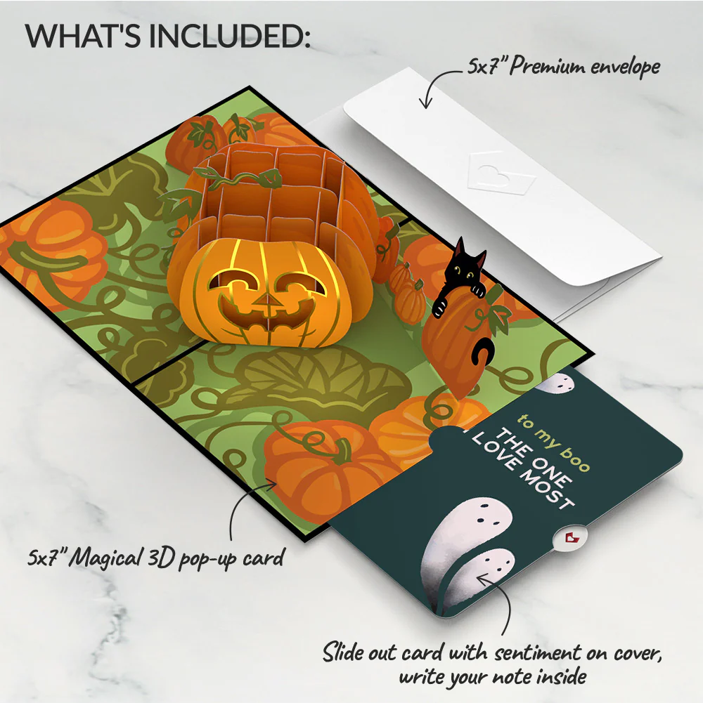 Happy Halloween Pumpkin Pop-Up Card and Sentiment Set - Image 2
