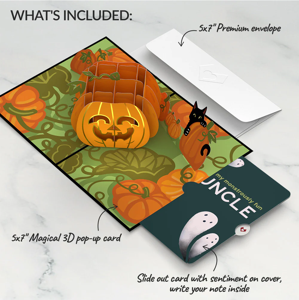 Happy Halloween Pumpkin Pop-Up Card and Sentiment Set for Uncle - Image 2