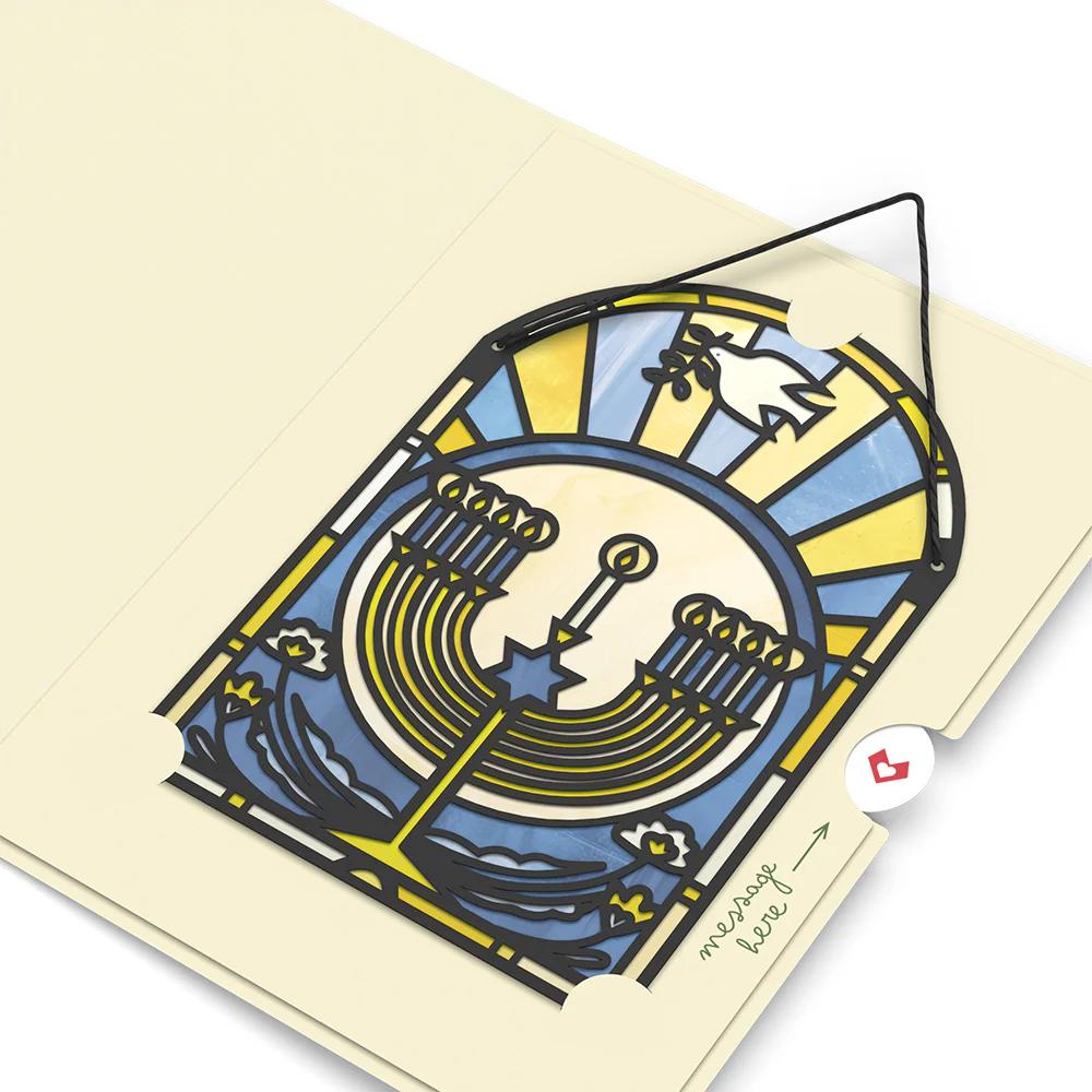 Happy Hanukkah Menorah Suncatcher Card - Image 4