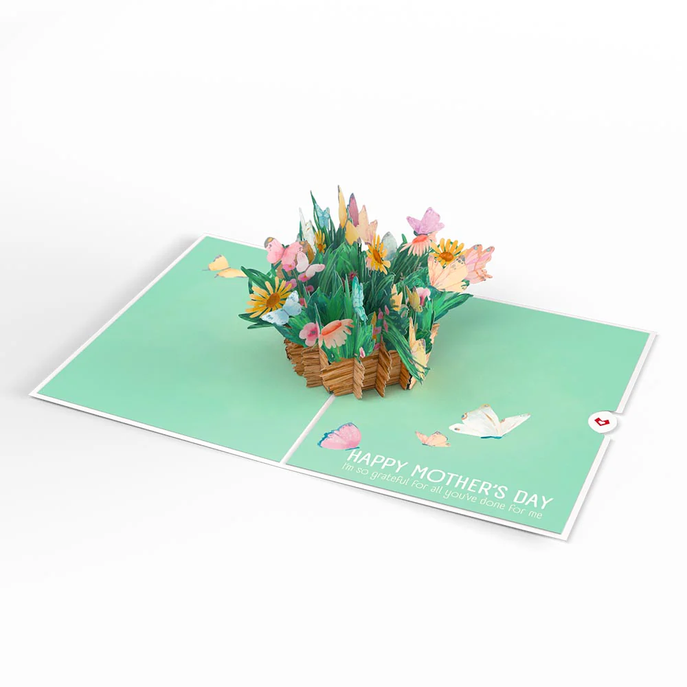 Happy Mother’s Day Butterfly Basket Pop-Up Card - Image 3