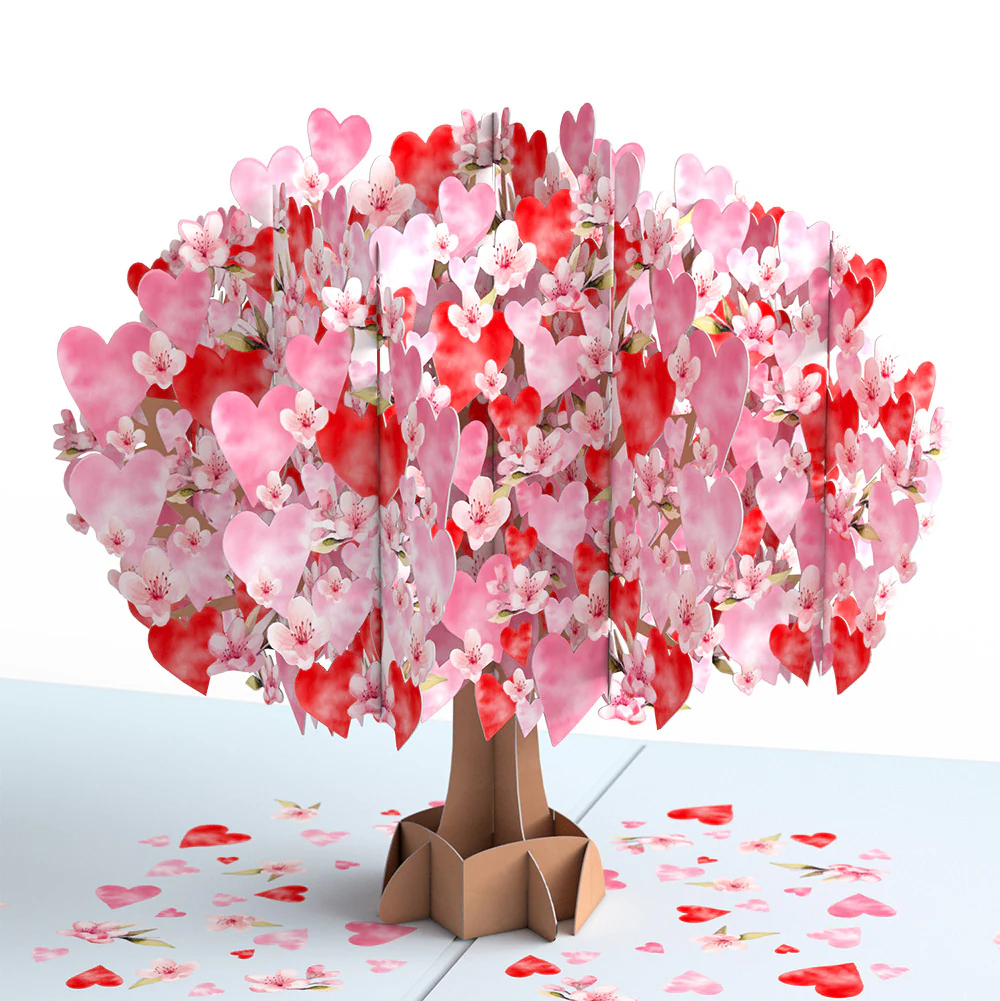 Happy Valentine's Day Cherry Blossom Tree Pop-Up Card and Sentiment Set for Husband - Image 3