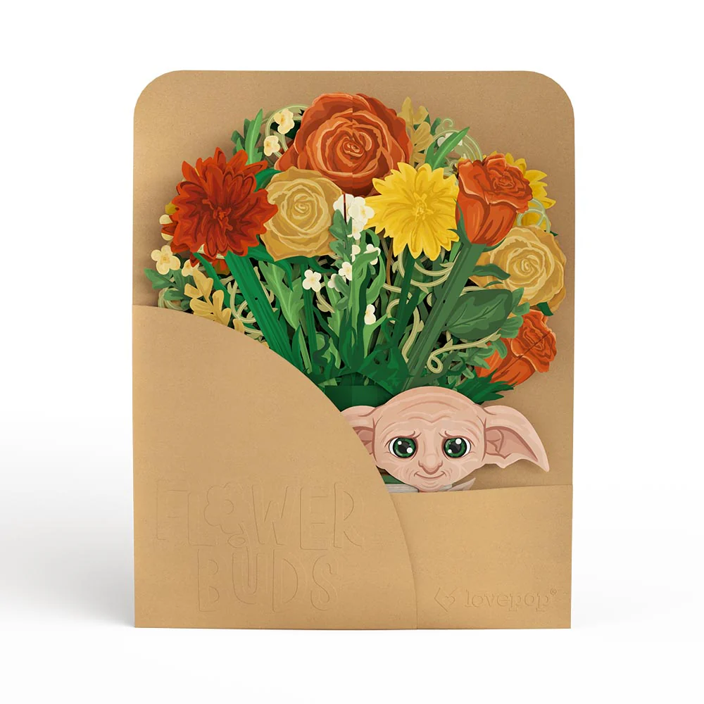 Harry Potter™ Dobby™ Birthday Pop-Up Card & Flower Buds Bouquet Bundle - Image 6