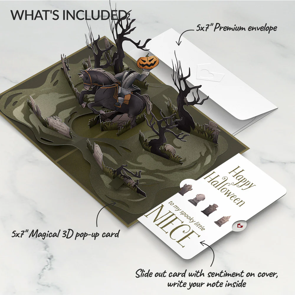 Headless Horseman Halloween Pop-Up Card and Sentiment Set for Niece - Image 2
