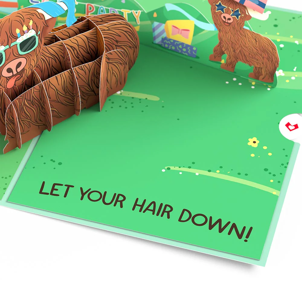 Highland Cow Birthday Pop-Up Card - Image 2