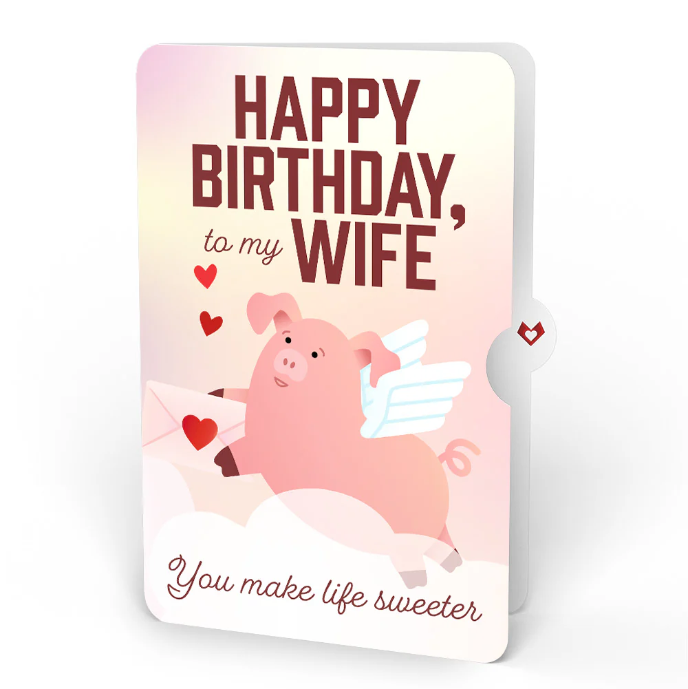 Hogs and Kisses Birthday Music and Lights Pop-Up Card and Sentiment Set for Wife - Image 4