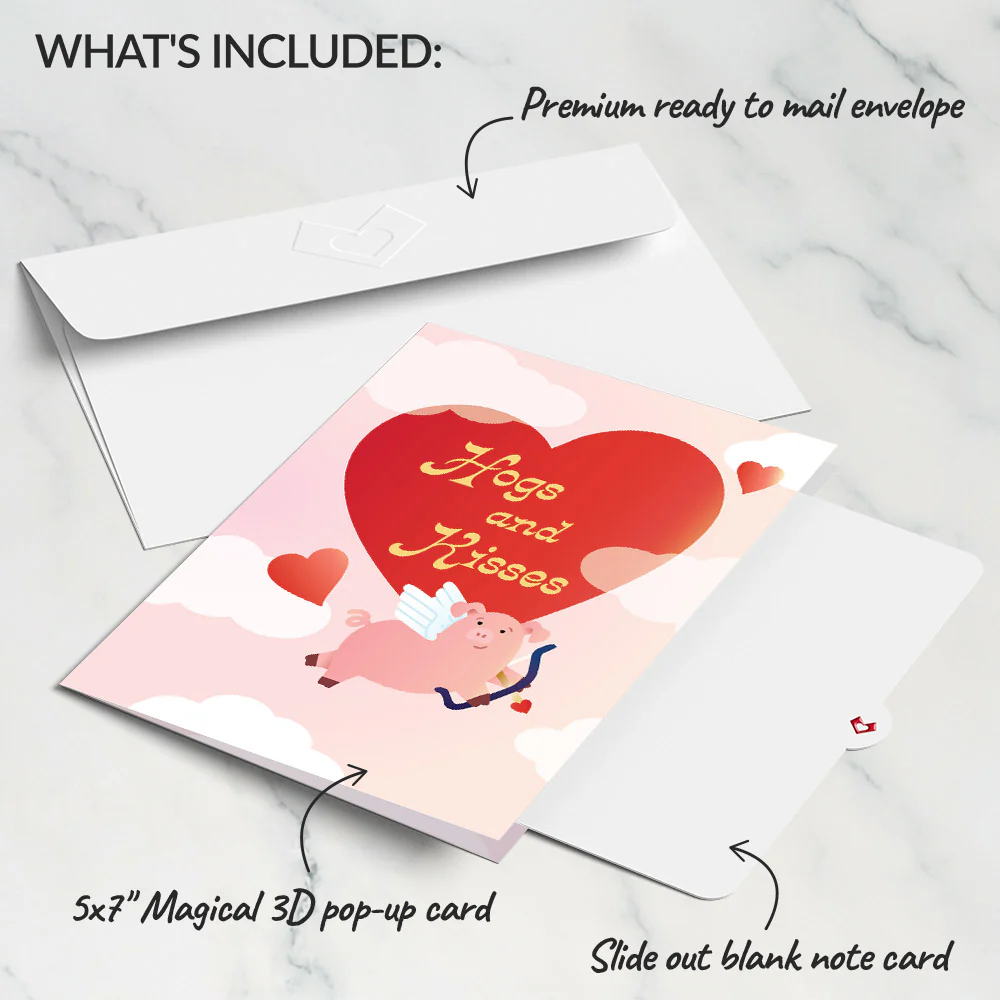 Hogs and Kisses Music and Lights Pop-Up Card - Image 6