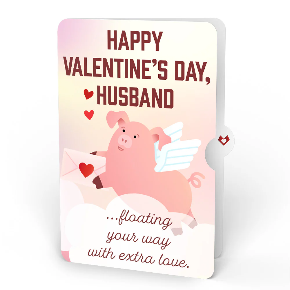 Hogs and Kisses Valentine Music and Light Pop-Up Card and Sentiment Set for Husband - Image 4