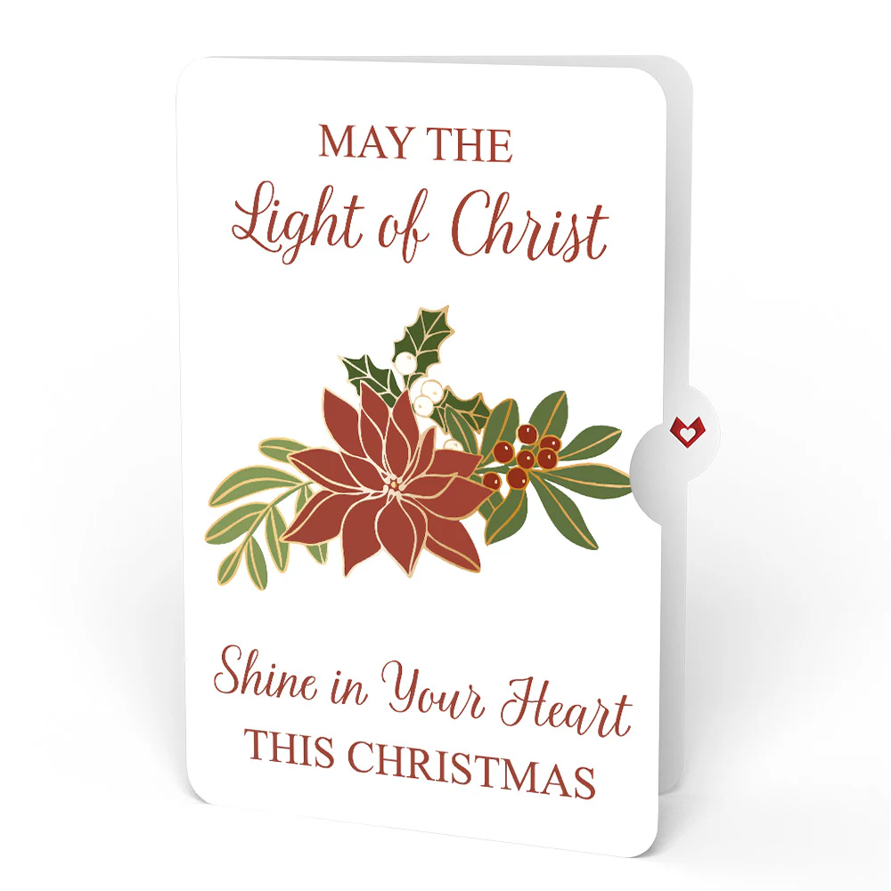 Holiday Poinsettia Sleigh Pop-Up Card and Light of Christ Sentiment Set - Image 4