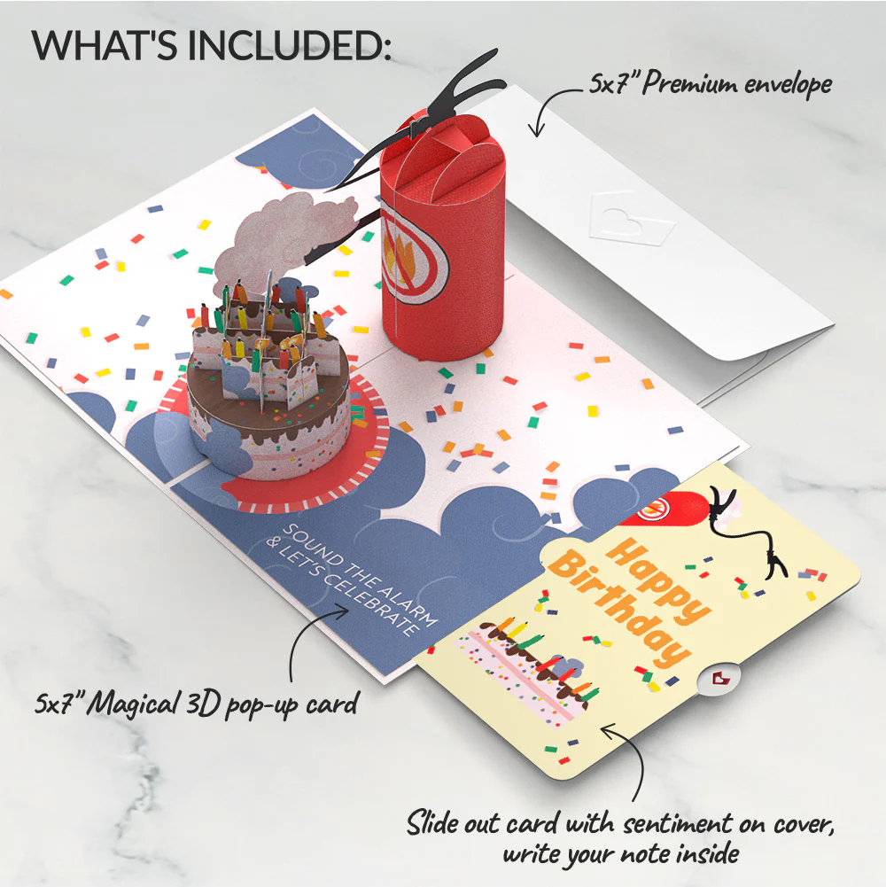 Holy Smokes You're Old Birthday Pop-Up Card and Fire Extinguisher Sentiment Set - Image 2