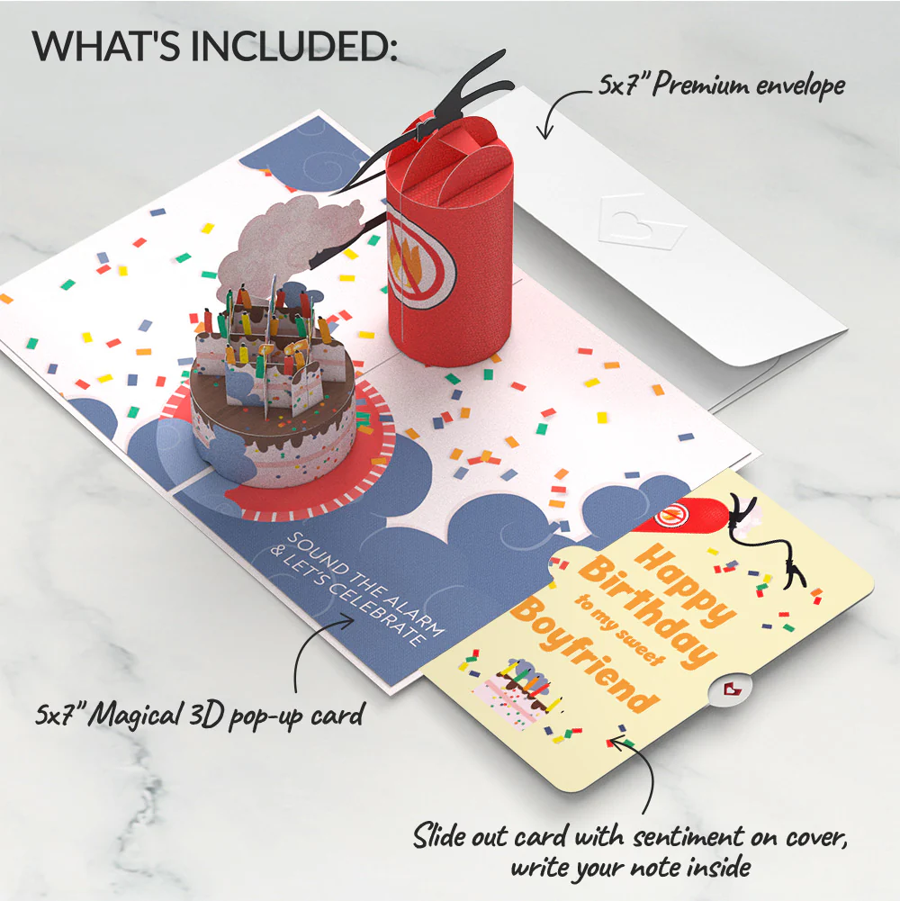 Holy Smokes You're Old Birthday Pop-Up Card and Sentiment Set for Boyfriend - Image 2