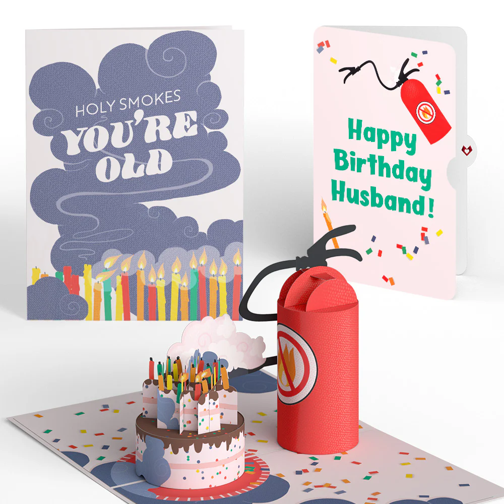 Holy Smokes You're Old Birthday Pop-Up Card and Sentiment Set for Husband