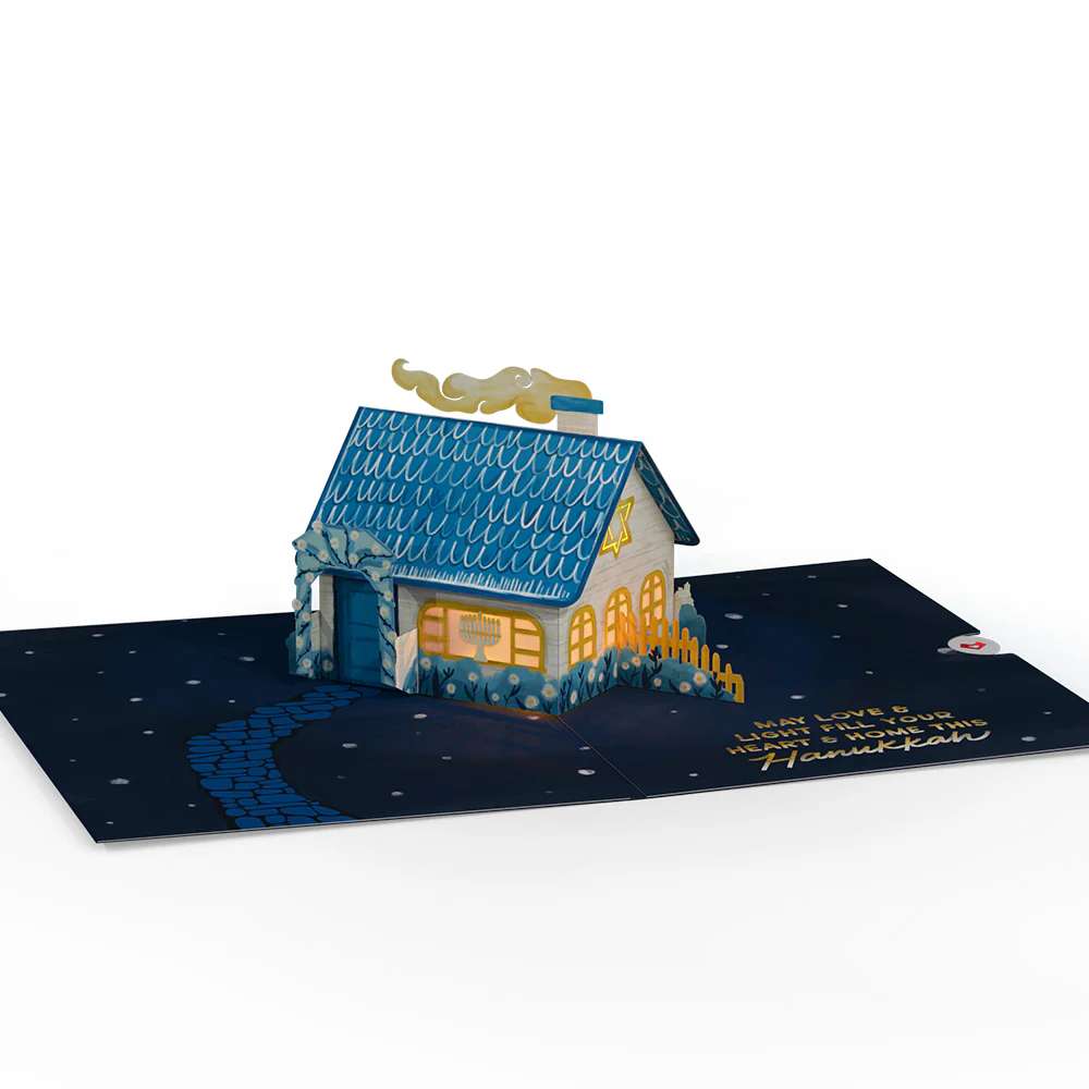 Home for Hanukkah Light-Up Pop-Up Card - Image 5
