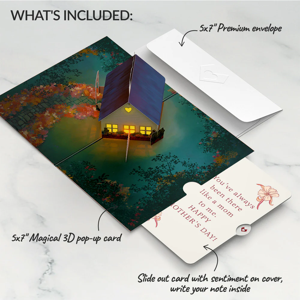 Home Is Where Mom Is Mother's Day Light-Up Pop-Up Card and Sentiment Set - Image 2