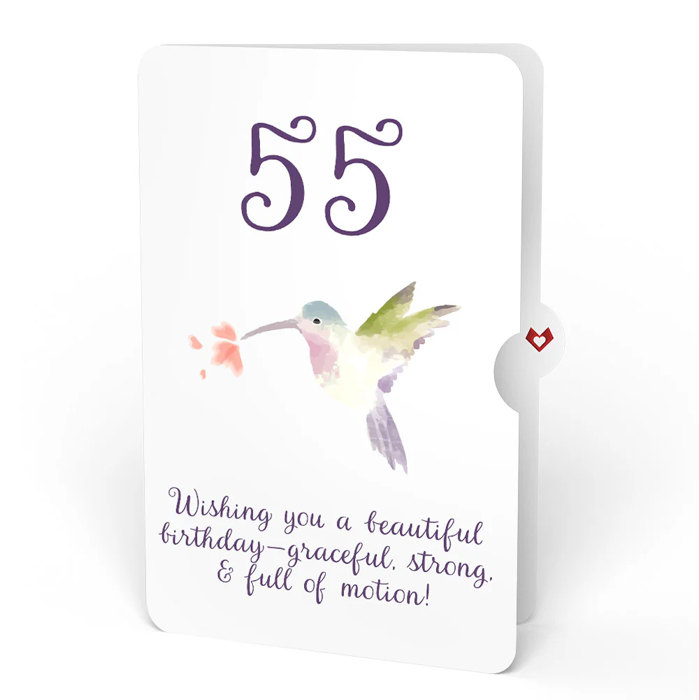 Hummingbird 55th Birthday Pop-Up Card and Sentiment Set - Image 4
