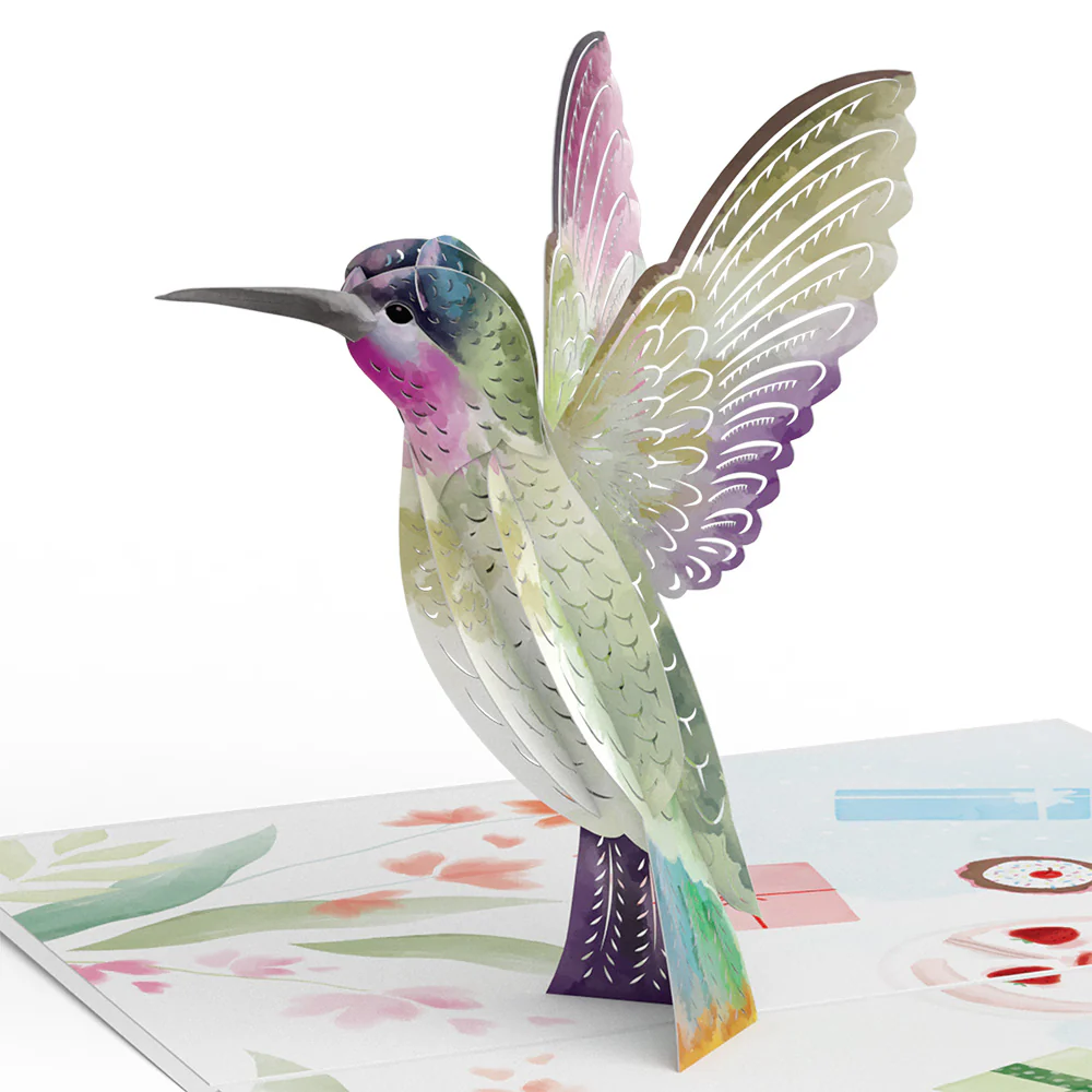 Hummingbird 95th Birthday Pop-Up Card and Sentiment Set - Image 3
