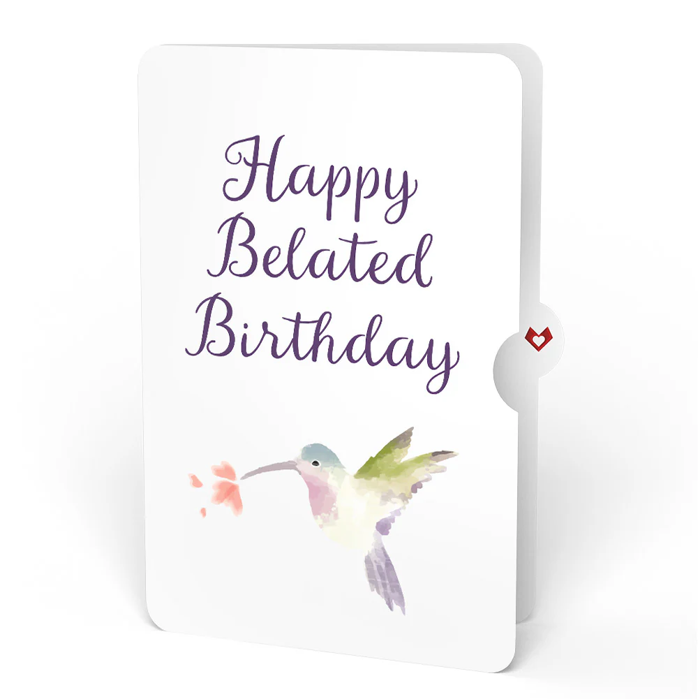 Hummingbird Belated Birthday Pop-Up Card and Sentiment Set - Image 4