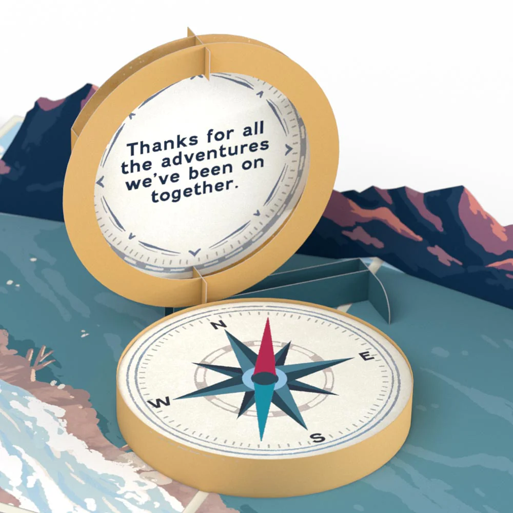 Husband Happy Father’s Day Compass Pop-Up Card - Image 2