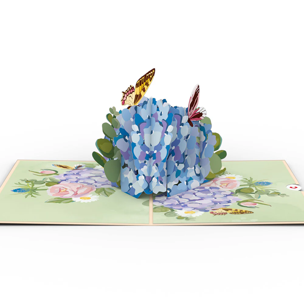 Hydrangea Butterflies Pop-Up Card - Image 3