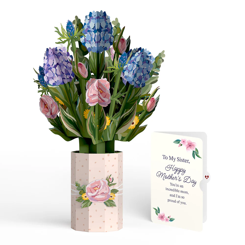 Hydrangea Mother's Day Bouquet and Sentiment Set for Sister